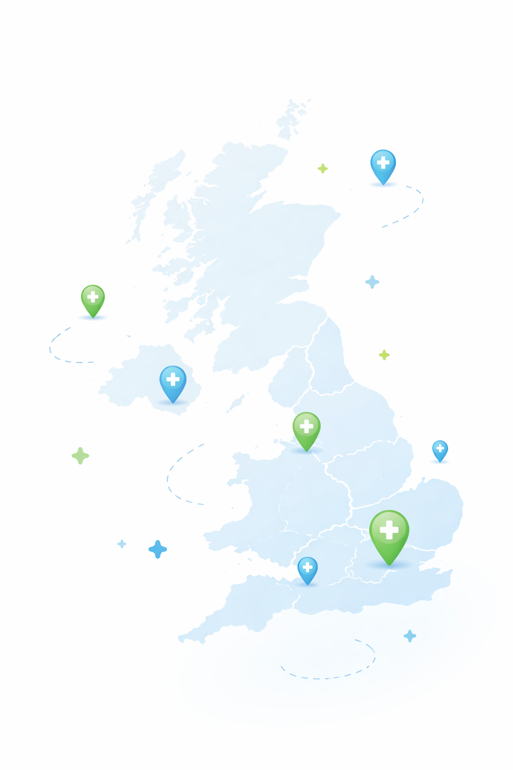Faded map of the United Kingdom